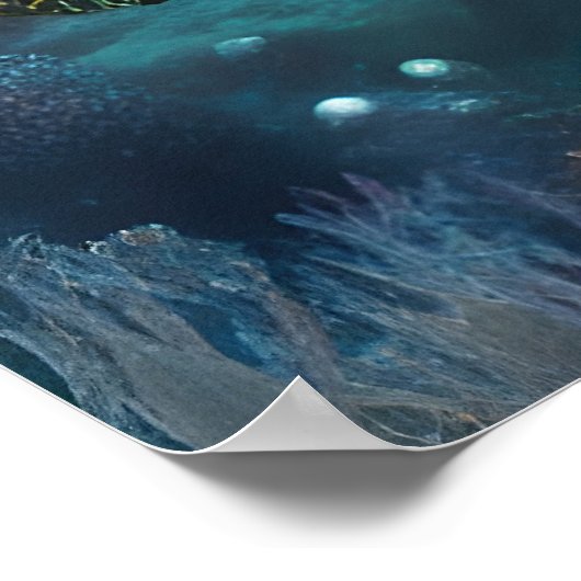 Mermaid Silver Hair Türkis Ozean Poster (Ecke)