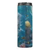 Mermaid Silver Hair Türkis Ozean Thermosbecher (Rückseite)