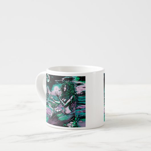 Mermaid Siren Atlantis Pearl Espressotasse (Vorderseite Links)