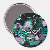 Mermaid Siren Atlantis Pearl Magnet (Vorderseite/Rückseite)