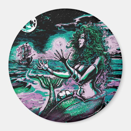 Mermaid Siren Atlantis Pearl Magnet (Vorne)