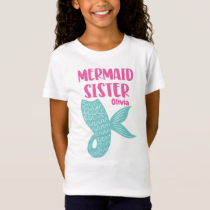 Mermaid Sister Wave Schwanz spielend Textdesign T-Shirt