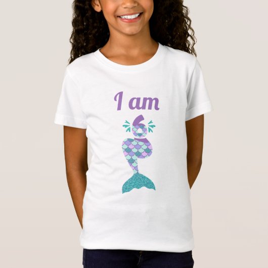 Mermaid Sixth Birthday T-Shirt (Vorderseite)
