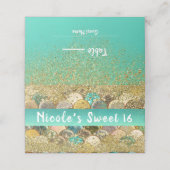 Mermaid-Skala Kaskadieren Gold-Glitzer-Tabellenpla Platzkarte (Außenseite Aufgefaltet)