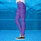 Mermaid-Skala Lila und rosa Muster Leggings