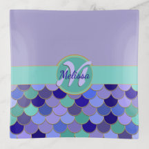 Mermaid-Skala Monogramm + Name | Lila Aquamarines