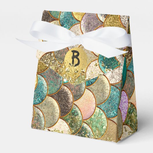 Mermaid Skala Multi Color Glitzer Glam Party Geschenkschachtel (Vorderseite)