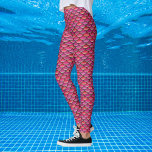 Mermaid-Skala Rosa-Muster Leggings<br><div class="desc">Wiederholte Skalen Muster in Korallenrosa,  auch in grün und lila erhältlich. Tragen Sie sich einfach zum Spaß oder machen Sie ein tolles Meerjungkostüm.</div>