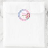 Mermaid-Skalen Muster Geburtstagspartei Runder Aufkleber (Tasche)