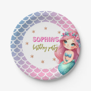 Mermaid-Skalen Muster Geburtstagsparty Paper Plate Pappteller