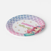 Mermaid-Skalen Muster Geburtstagsparty Paper Plate Pappteller (Schrägansicht)