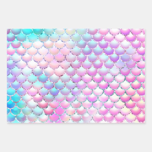 Mermaid-Skalenmuster Geschenkpapier Set (Vorderseite)