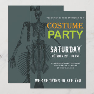 Mermaid Skeleton Costume Halloween-Party Einladung