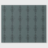 Mermaid Skeleton Dark Geschenkpapier (Flach)