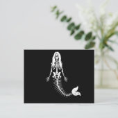 Mermaid Skeleton Halloween Funny Spooky Postkarte (Stehend Vorderseite)