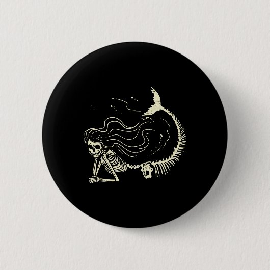 Mermaid Skeleton Halloween Kostüme Frauen Mädchen Button (Vorderseite)