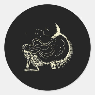 Mermaid Skeleton Halloween Kostüme Frauen Mädchen Runder Aufkleber