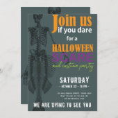 Mermaid Skeleton Halloween-Party Einladung (Vorne/Hinten)