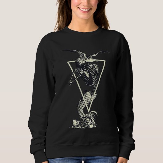 Mermaid Skeleton Skull Sweatshirt (Vorderseite)