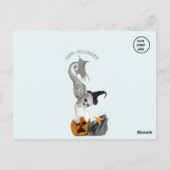 Mermaid Skeleton Under Sea Halloween Postkarte (Rückseite)