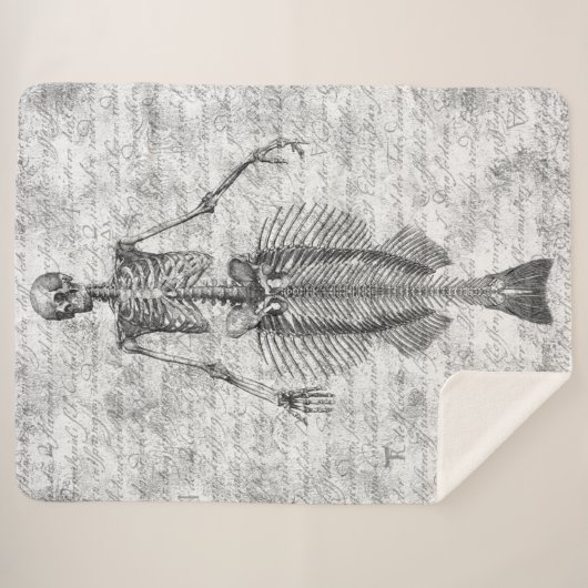 Mermaid Skeleton White BG Sherpadecke (Vorderseite (Horizontal))