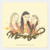 Mermaid Sketch Quadratischer Aufkleber (Vorderseite)