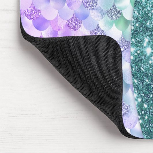 Mermaid skin aquamarin silber Imitate Glitzer mono Mousepad (Ecke)