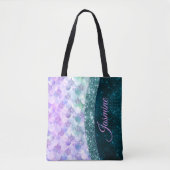 Mermaid skin aquamarin silber Imitate Glitzer mono Tasche (Vorderseite)