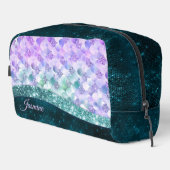 Mermaid skin aquamarin silber Imitate Glitzer mono Waschbeutel (Rechte Ecke)