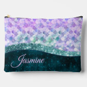 Mermaid skin aquamarin silber Imitate Glitzer mono Zubehörtasche (Vorderseite)