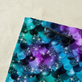 Mermaid Skin Aquamarin Silver Imitats Glitzer Mono Strandtuch (Beispiel)