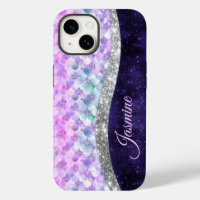Mermaid skin lila silber Imitate Glitzer monogramm