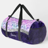 Mermaid skin lila silber Imitate Glitzer monogramm Duffle Bag (Rechte Ecke)