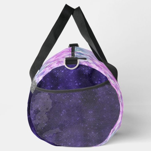Mermaid skin lila silber Imitate Glitzer monogramm Duffle Bag (Rechts)