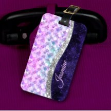 Mermaid skin lila silber Imitate Glitzer monogramm