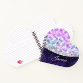 Mermaid skin lila silber Imitate Glitzer monogramm Notizblock (Innenseite)