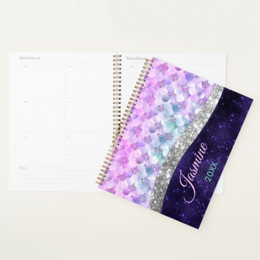 Mermaid skin lila silber Imitate Glitzer monogramm Planer (Anzeige)