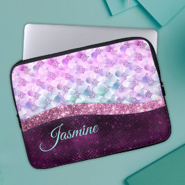 Mermaid skin pink silber Imitate Glitzer monogramm Laptopschutzhülle