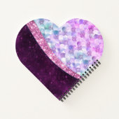 Mermaid skin pink silber Imitate Glitzer monogramm Notizblock (Rückseite)