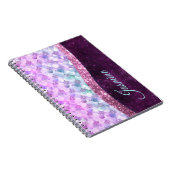 Mermaid skin pink silber Imitate Glitzer monogramm Notizblock (Rechte Seite)