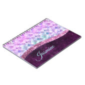 Mermaid skin pink silber Imitate Glitzer monogramm Notizblock (Linke Seite)