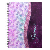 Mermaid skin pink silber Imitate Glitzer monogramm Notizblock (Vorderseite)