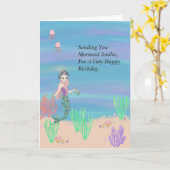 Mermaid Smiles Birthday Card für Kind Karte (Gelbe Blume)