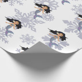 Mermaid Snowflake Weihnachtssilber Geschenkpapier (Ecke)