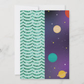 Mermaid & Space Joint Boy Girl Birthday Invites Einladung (Rückseite)
