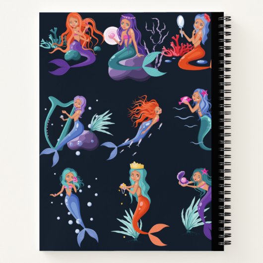 Mermaid Spiralkomposition Notebook Notizblock (Rückseite)