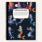 Mermaid Spiralkomposition Notebook Notizblock (Vorderseite)