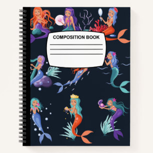 Mermaid Spiralkomposition Notebook Notizblock