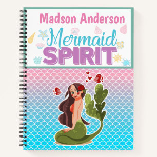 Mermaid Spirit Scales & Muscheln kundenspezifisch Notizblock