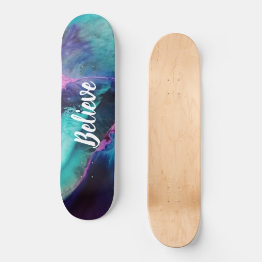 Mermaid Splash Abstrakt Glaube Skateboard (Vorderseite)